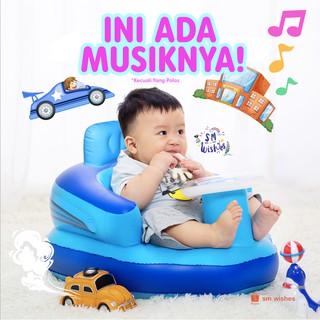 Bebé inflable sofá música aprender a sentarse asientos de comedor sillas de seguridad engrosado asiento de coche niño juguete