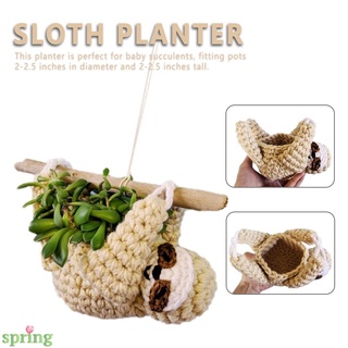 ☀ Sloth tela maceta perezoso colgante Crochet maceta decoración creativa adornos de almacenamiento ☀