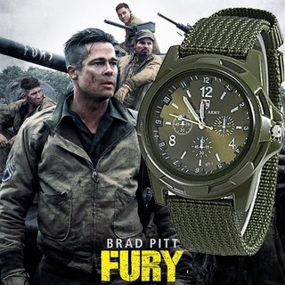 reloj de pulsera de cuarzo militar militar con correa de lona para hombre