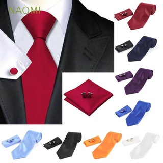 NAOMI conjunto de corbata de alta calidad gemelos bolsillo fiesta suave para hombre clásico cuadrado sólido serie Hanky/Multicolor