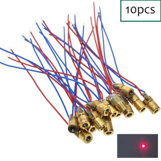 Cabeza de cobre de vista roja Mini puntero láser 10PCS 5V 650nm 5mW módulo de diodo láser ajustable