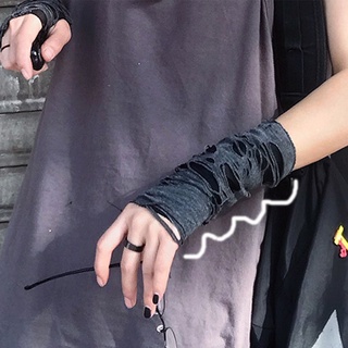 AUBREY accesorios Punk guantes Cosplay agujero manopla sin dedos guantes mujeres Cuff Rock guantes hueco estilo Punk gótico roto hendidura/Multicolor (6)