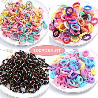chuanqi 100 unids/caja coloridas bandas de goma suave niños accesorios de pelo bandas elásticas para el pelo ponytail titular de nylon para niñas herramientas de estilo niños scrunchie (1)