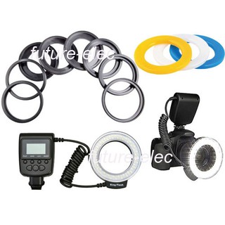 Lightdow Macro LED anillo de luz Flash cámara DSLR Canon Nikon Sony - LD-48 negro