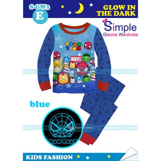 Pijamas para niños s-Gw3-E brillan en la oscuridad - Disney Tsum Tsum Marvel Star