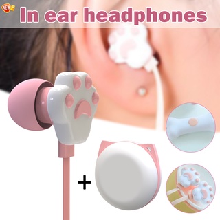 3.5mm in Ear Cat Earphones Earbuds with Microphone with Headset Storage Case for Smartphone MP3 iPods PC Music