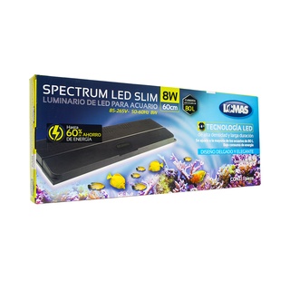 Lámpara Spectrum LED Slim Con Tapa 60cm 8W Para Acuarios De 80L