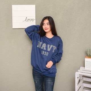 Básico suéter Chamarra para las mujeres de gran tamaño prendas de abrigo de estilo coreano Hudie sudadera para niñas marina
