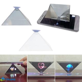 Mini 3D holograma pirámide pantalla soporte de vídeo Universal 1pc Truing (1)