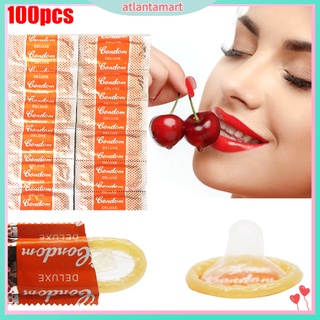 100Pcs Ultra Thin Latex Condom Oil Filled Ring Delay Ejaculation Sleeves Sex Toy