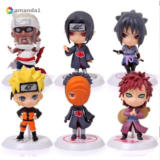 6 pzas De figuras De colección Naruto versión Q 7cm