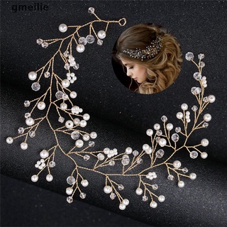gmeilie diadema de cristal de moda tiara novia hecha a mano simulada perla novia boda mx
