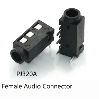 100 pzs conector de Audio hembra mm 4 pines DIP conector de auriculares PJ-320A (1)