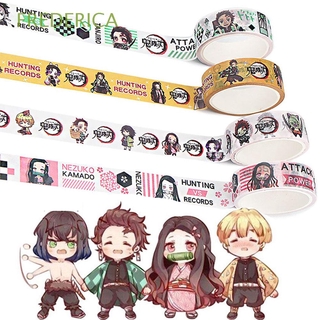 FREDERICA Cute Anime Demon Slayer Tape Japanese Paper Masking Tape Adhesive Tape Stickers DIY Crafts For Kids For Gift Printed Pattern Decals Cartoon Decoration Tape (1)