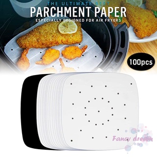 ❤ 100 pzs hojas de papel para freidora de aire accesorios para freidora de aire/cocina/horneado/alfombrilla para alimentos/barba