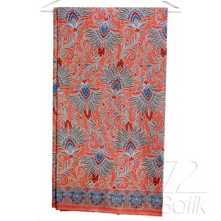 Premium BATIK tela algodón motivo KEMBANG Color pavo real naranja azul ceniza 725884 Gorra 72
