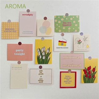 aroma diy postal geométrico bloque de color foto props tarjeta decorativa 13 hojas tulipán flor inglés tarjetas de felicitación pegatina de pared