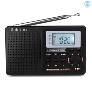 magicplay Retekess MW/FM/SW Radio estéreo 9KHz Pocket World Band Radio de ajuste Digital Mini receptor DSP Radio al aire libre con cordón de auriculares 1.37