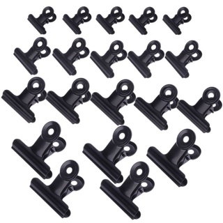 bzs 5 piezas bulldog letra clips de acero inoxidable negro metal archivo carpeta clip estacionario suministros de oficina