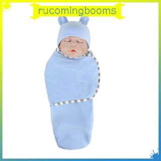 [rucomingbooms] bebé recién nacido envolver manta saco de dormir con sombrero