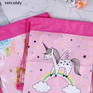 [retc] unicornio no tejido bolsa mochila niños viaje escuela bolsa decoración cordón bolsa de regalo m2