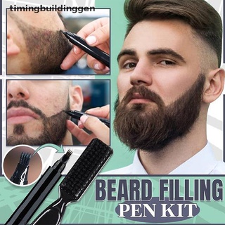 Timingbuildinggen Beard Filling Pen Kit Men Waterproof Mustache Shaping Facial Hair Repair Tool TBG
