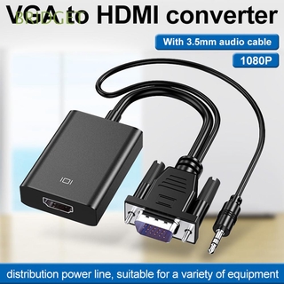 BRIDGET Practical VGA to HDMI For PC laptop to HDTV Adapter Converter With Audio Output HD 1080P Durable Video Audio Cable/Multicolor