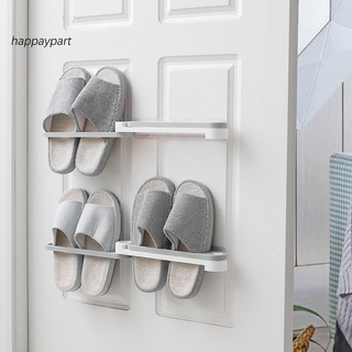 *RYSN* zapatero plegable adhesivo de plástico para colgar en la pared, estante para zapatos para baño (8)