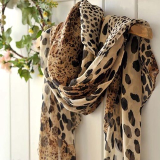 nueva noble moda mujer largo suave envoltura señora chal seda leopardo gasa bufanda n7o0 (4)