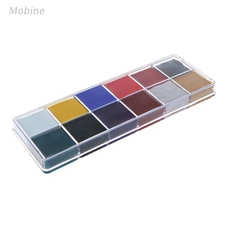 mobine profesional cara cuerpo 12 colores pintura al óleo pigmento para belleza kit de maquillaje suministros cosméticos