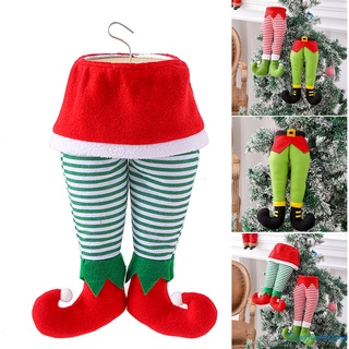 precioso elfo pierna colgante adorno suave relleno piernas árbol de navidad colgante para el hogar hotel jardín decoración