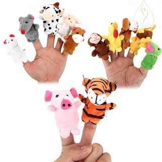 Bs 12 piezas de terciopelo pequeño Animal en jardín historias de bebé ayudante marionetas juguetes conjunto de navidad para niños (6)