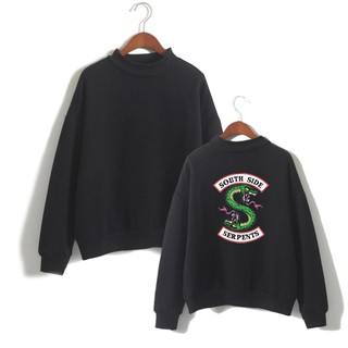 Riverdale big S impresión en el suéter negro hombre cool sudadera serpiente oversize (1)