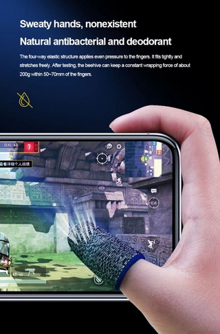 Juego de manga de dedo móvil pantalla controlador de juego a prueba de sudor guantes PUBG COD Assist artefacto (4)