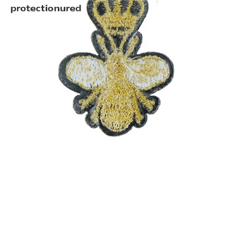 prmx gold crown bee parches bordados apliques ropa artesanía coser en rojo (2)