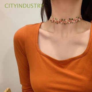 CITYINDUSTRY Regalos Collar de flores Mujer Cadena de clavícula Cadena de gargantilla Romántico Bordado Dulce Moda Muchachas Clásico Joyería/Multicolor
