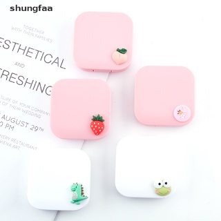 shungfaa - carcasa portátil para lentes de contacto con espejo, kit de cuidado de lentes de contacto, caja de lentes mx