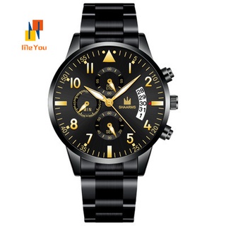 Shaarms Casuais Relógio De Aço Inoxidável Dos Homens Relógio De Quartzo Analógico Moda Calendário Homens Relógio Sa6101