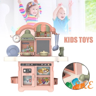 juego de cocina infantil iluminación y efectos de sonido juego casa juguetes niña rompecabezas diy utensilios de cocina