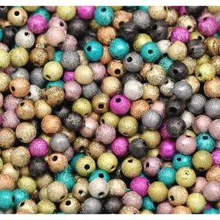 Perlas de espaciador acrílico de colores mezclados 4 mm/6 mm/8 mm/10 mm/12 mm moler cuentas arenaceas para hacer joyas