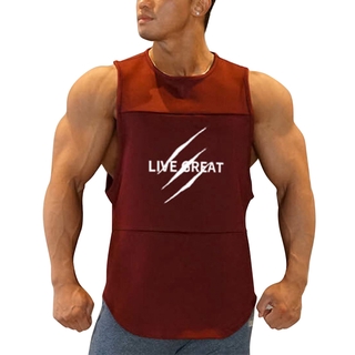 Camiseta sin mangas de músculo Casual para hombre, sin mangas de verano, estampado de letras