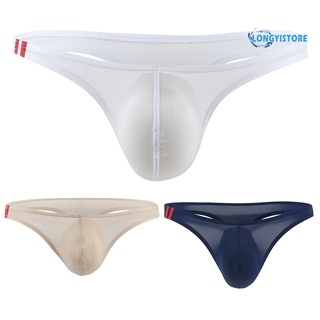 [Li] Sexy Men Solid Color U Convex Bulge Pouch T-Back Thong Briefs Low Rise Underwear