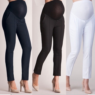 Pantalones De maternidad Sexy De color sólido casuales para mujer/pantalones De Cintura Alta/tallas embarazadas/pantalones largos (1)