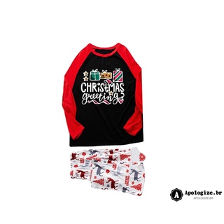 Disculparse-Lindo Familia Padre-Hijo Pijamas Moda Carta Tops Y Impresión De Navidad