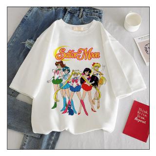 Sailor Moon Las Mujeres Camiseta Harajuku Gótico Marinero Luna Impresión De Manga Corta Tops Camisetas De Moda Casual De Ropa Corp Nuevo