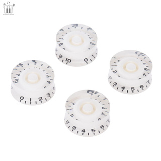 [MUSIC LOVER]4pcs Speed Volume Tone Control Knobs for Gibson Les Paul Guitar Replacement Electric Guitar Parts White