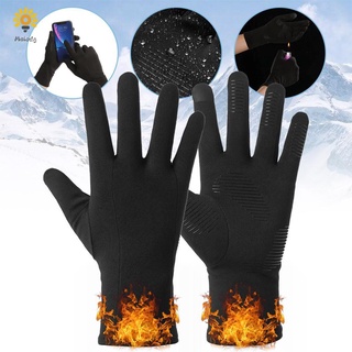 💍Melodg💍 Nueva moda a prueba de viento manoplas hombres mujeres pantalla táctil guantes de motocicleta invierno cálido dedo completo terciopelo otoño invierno deporte al aire libre