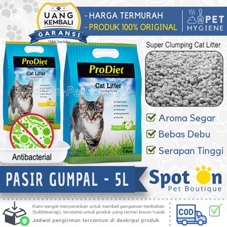 Prodiet 5L Freshpack Gumpal arena | 5 kg Premium fragancia gato arena | Camada para gatos 5 kg Catsan (1)