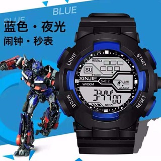 Watch men's black technology junior and high school students boys children trend youth waterproof luminous sports electronic watch (5)