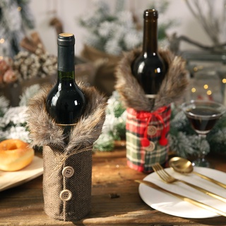 navidad santa claus botella de vino cubierta de navidad decoraciones para el hogar año nuevo decoración de navidad (2)